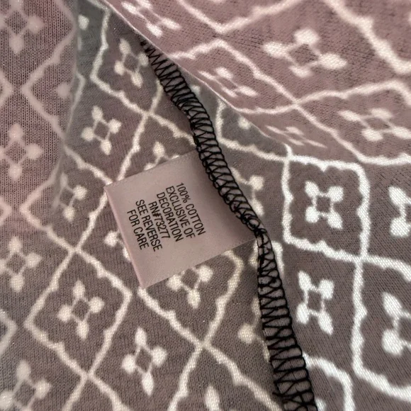 NEW Croft & Barrow Black and White Diamond 3/4 Sleeve Top - Picture 6 of 8